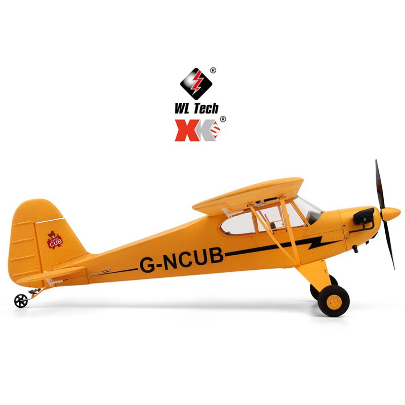 Aeromodelo de Controle Remoto XK® Piper J-3 Skylark 650mm 2.4Ghz 4Ch + Bateria Extra
