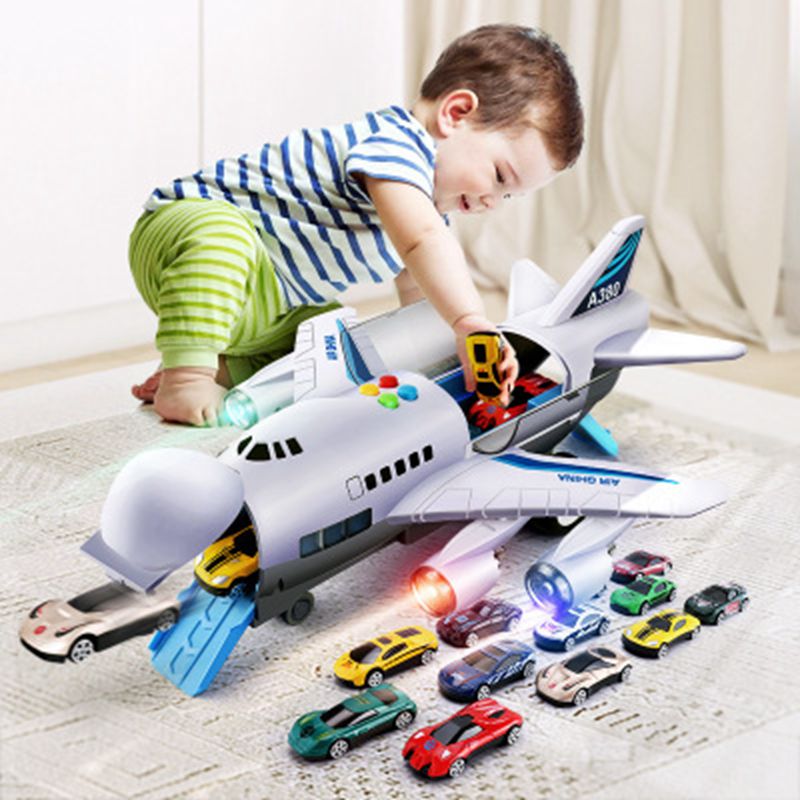 Jumbo® Avião e Carrinhos de Brinquedo c/ Luzes e Sons