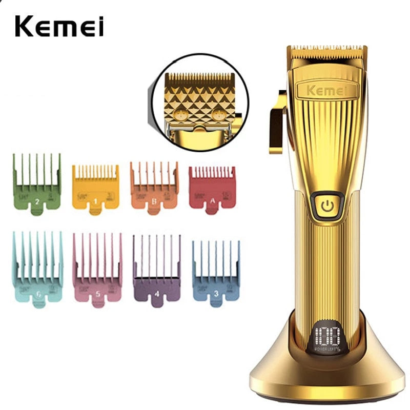Máquina de Corte de Cabelo s/ Fio Kemei® K-32 Gold