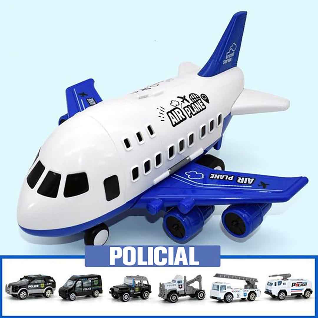 Jumbo® Avião de Brinquedo c/ 6 Super Carrinhos