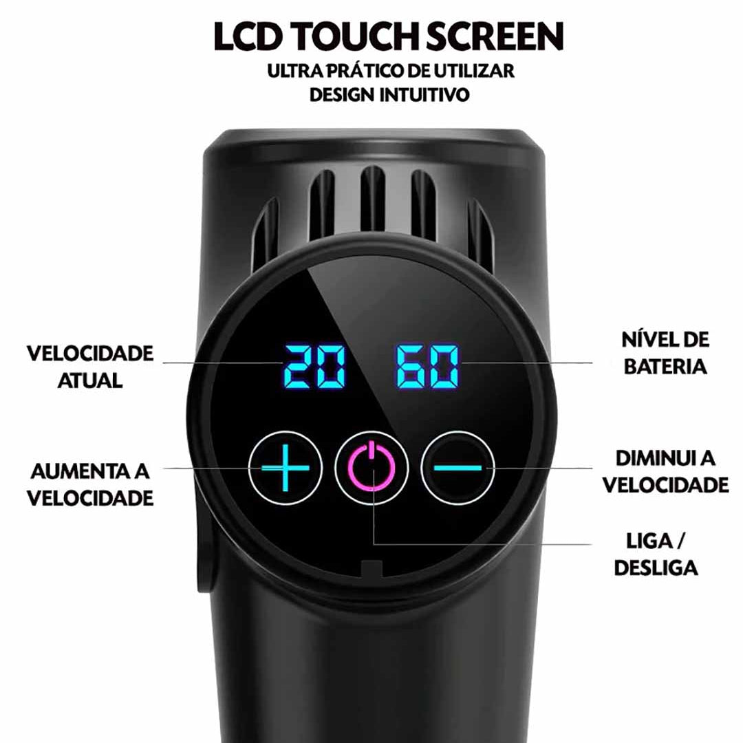 Massageador Portátil c/ LCD Touch Screen 30 Velocidades