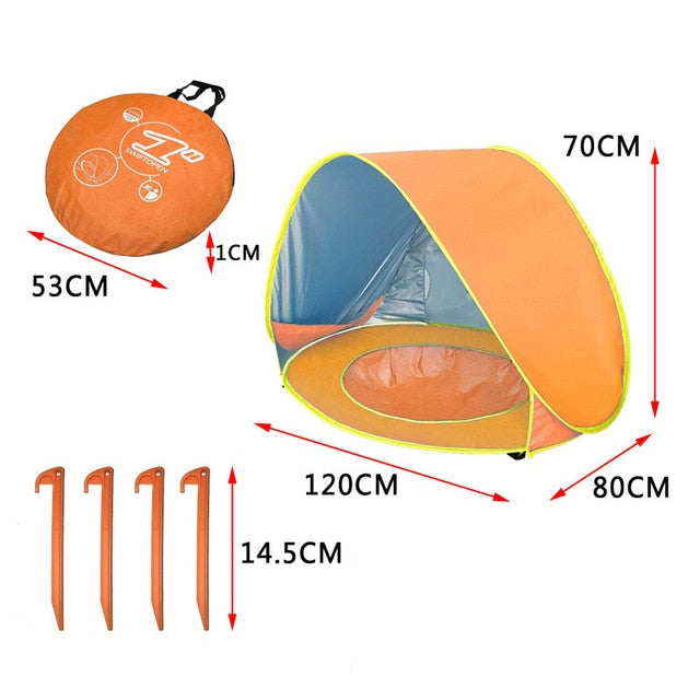 Aquamania® Tenda Praiana com Mini Piscina e Proteção UV para Bebês