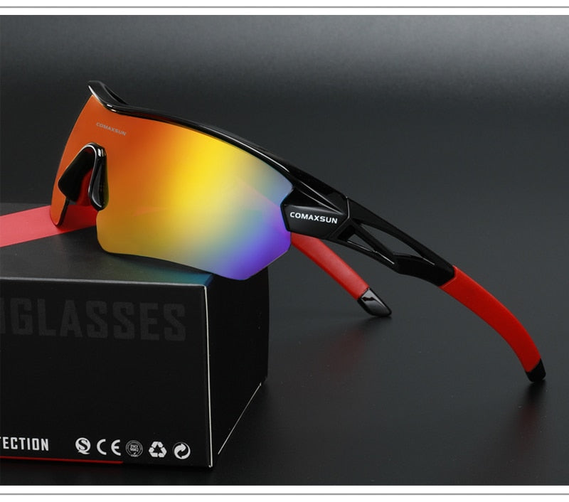 Óculos de Sol Polarizado COMAXSUN® Firebird Biker c/ Lentes Extras e Acessórios