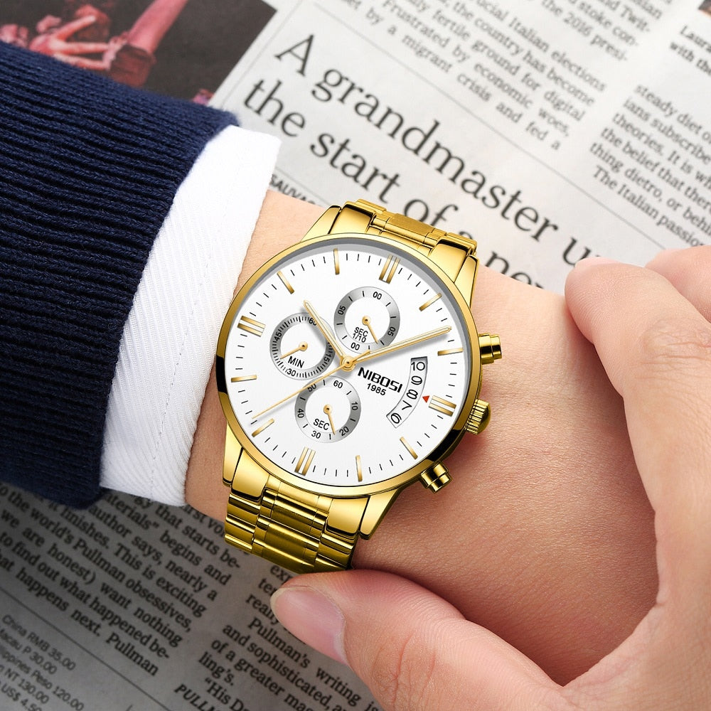 Relógio de Pulso Nibosi® 2309 Golden Watch