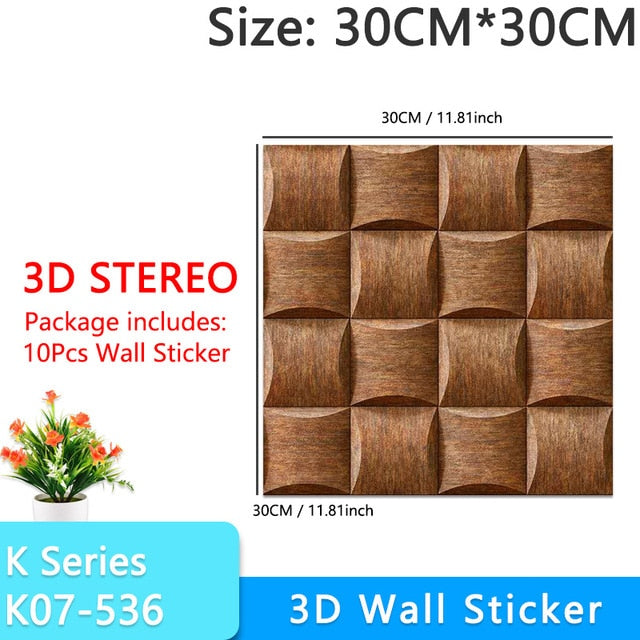 Decorativa ® Pastilha Adesiva Estilo Texturizado 3D - 10 Peças