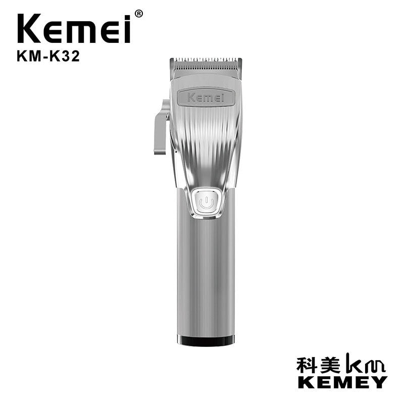 Máquina de Corte de Cabelo s/ Fio Kemei® Professional Silver