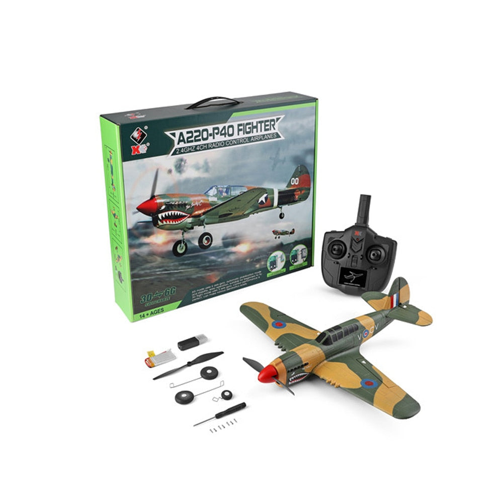 Aeromodelo de Controle Remoto XK® P40 Warhawk 2.4Ghz 4Ch + Bateria Extra