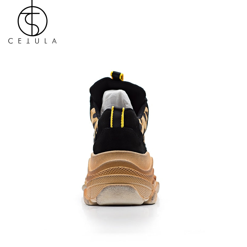 Tênis Plataforma Sneaker Chunky Onça Sola Alta Cetula®