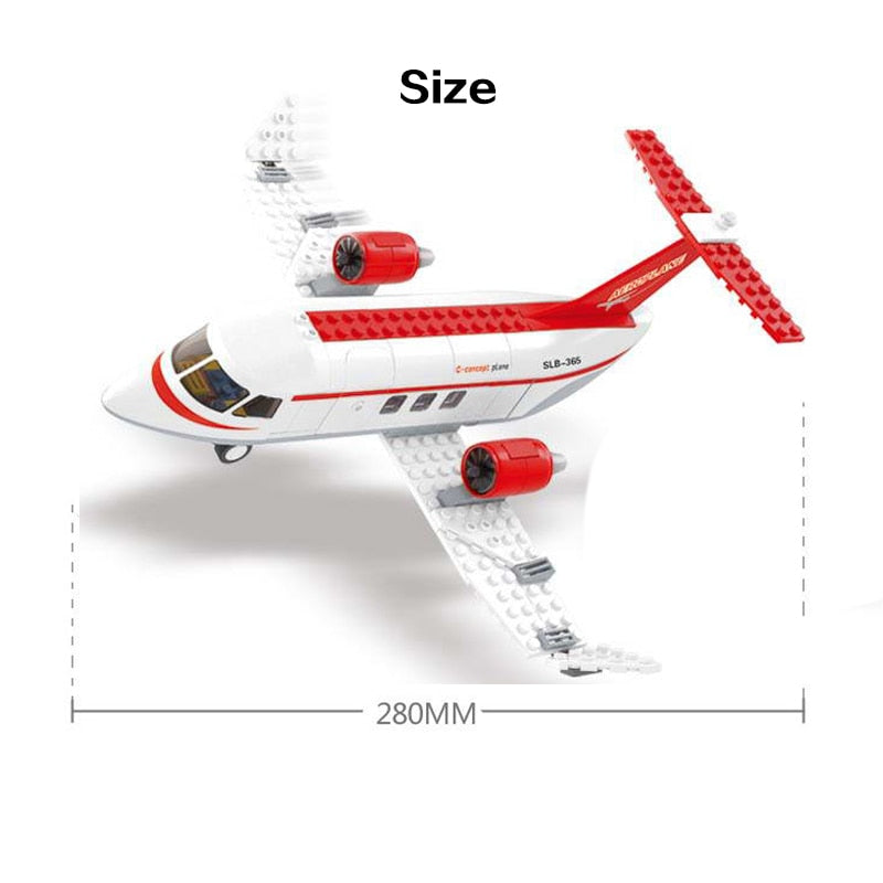 Avião Kit de Construção Blocos De Montar Estilo Lego c/ 275 peças