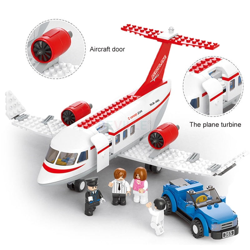 Avião Kit de Construção Blocos De Montar Estilo Lego c/ 275 peças