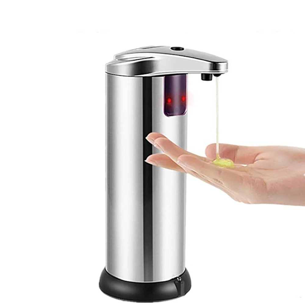 Dispenser Sensor Automático Sabão Álcool Gel Aço Inox 250mL