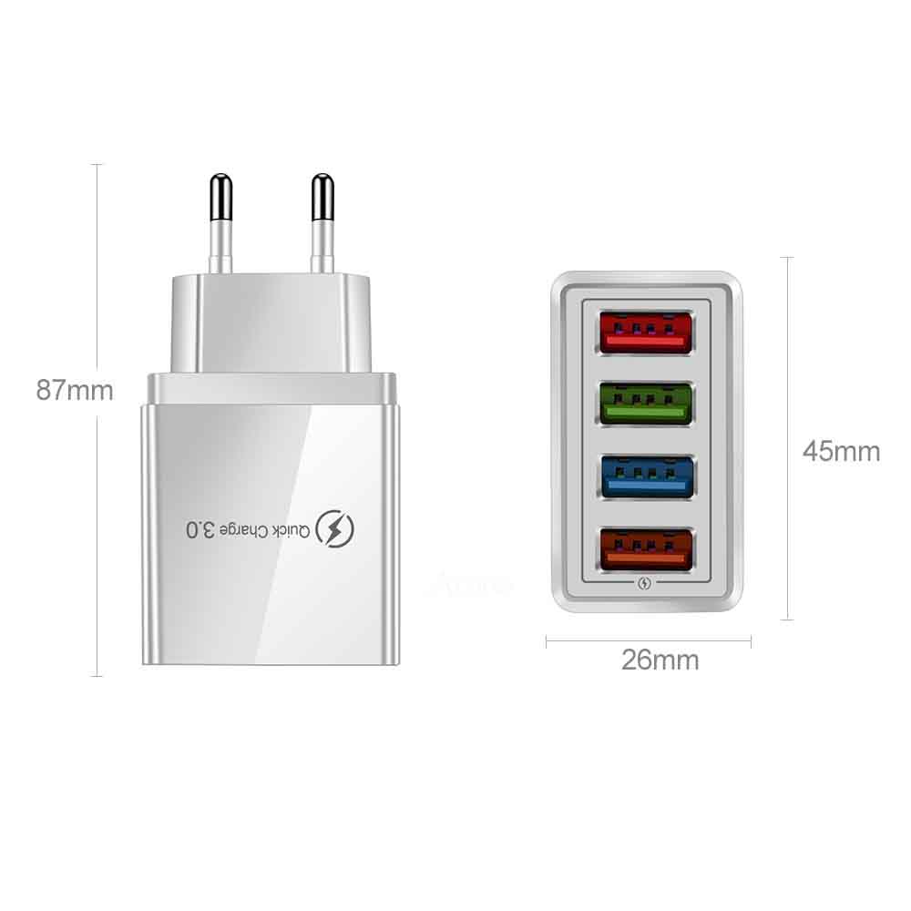 Carregador Universal Quick Charge 3.0 c/ 4 Entrada USB